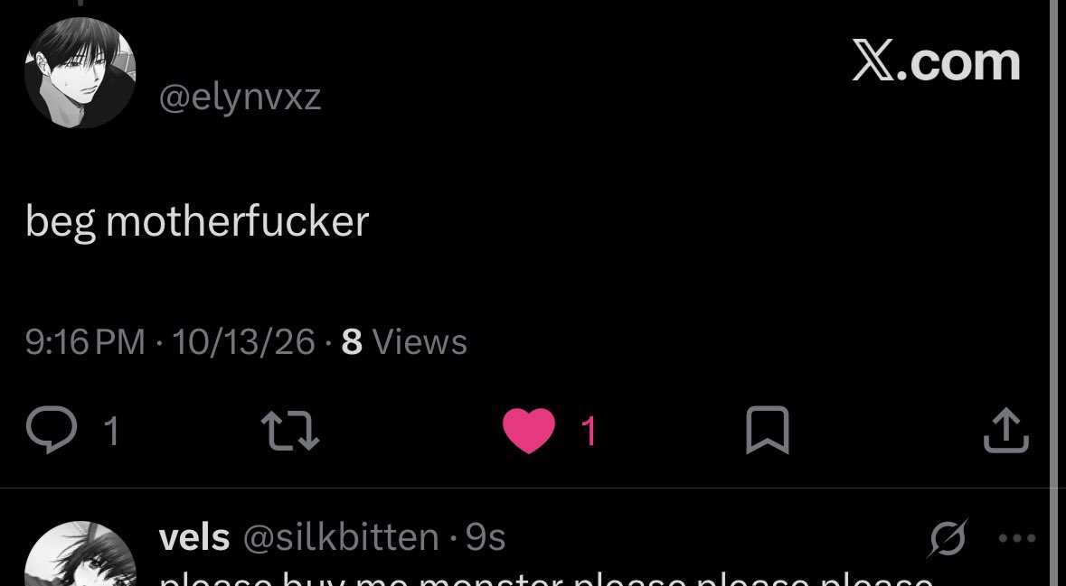 silkbitten's tweet photo. bro thinks im gonna beg 😹😹😹 https://t.co/g0nt52MBnM