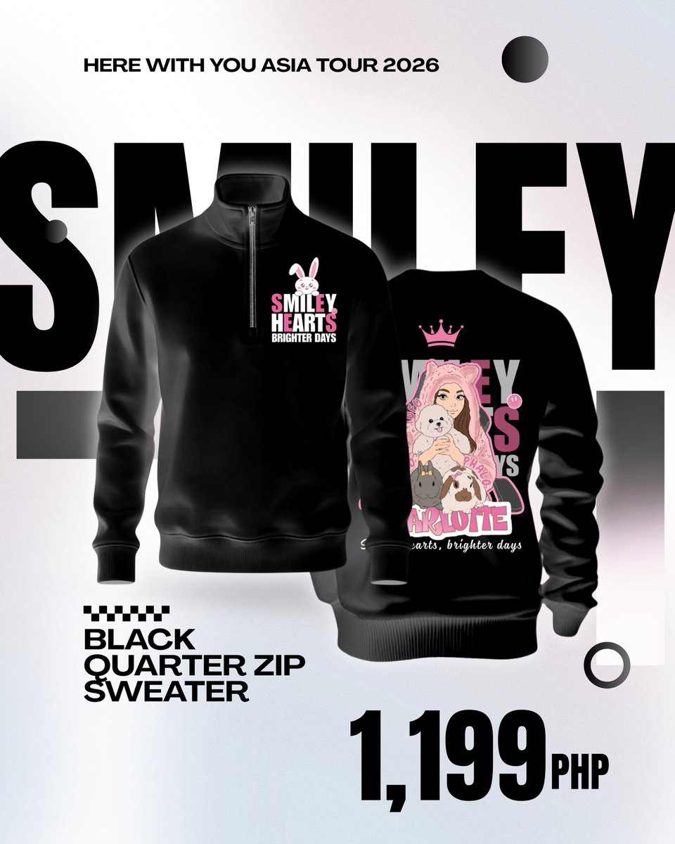 xiingxiing_'s tweet photo. 📢Calling all Smileys!

#CharlotteAustin #ชาล็อตออสติน : Fanmade Smiley Quarter Zip Sweater

Pre-Order Forms: 🔗 https://t.co/oKZLwsdL3U

Enjoy and happy shopping! 🛍️ https://t.co/4CbmZNwH0I