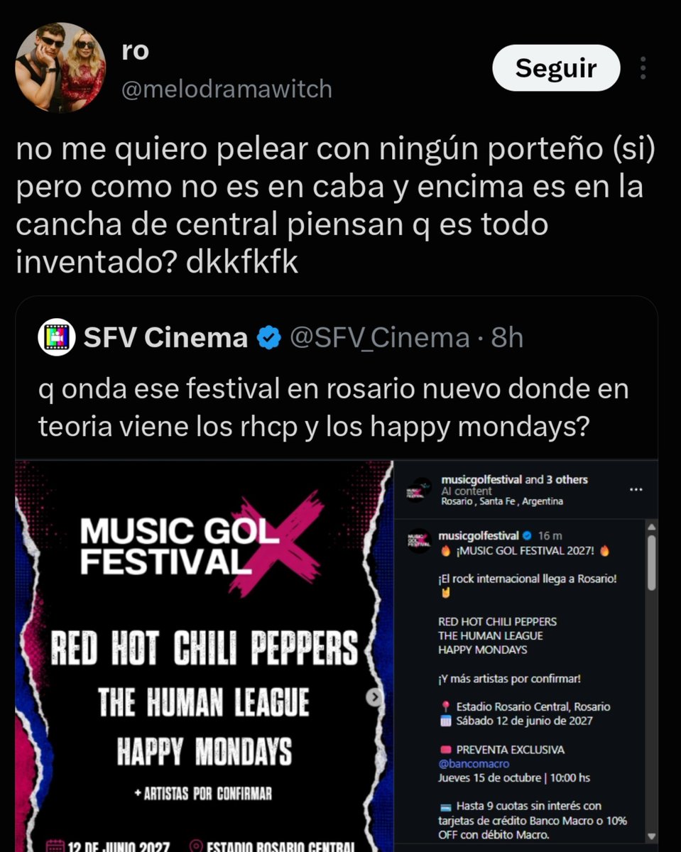 UrrutiaValen's tweet photo. Bueno, disfrutemos de los boludos que se pensaron que molestaba que el show fuera en el interior(? Dos pusieron la cuenta en candado https://t.co/L5ZcJqTlKJ