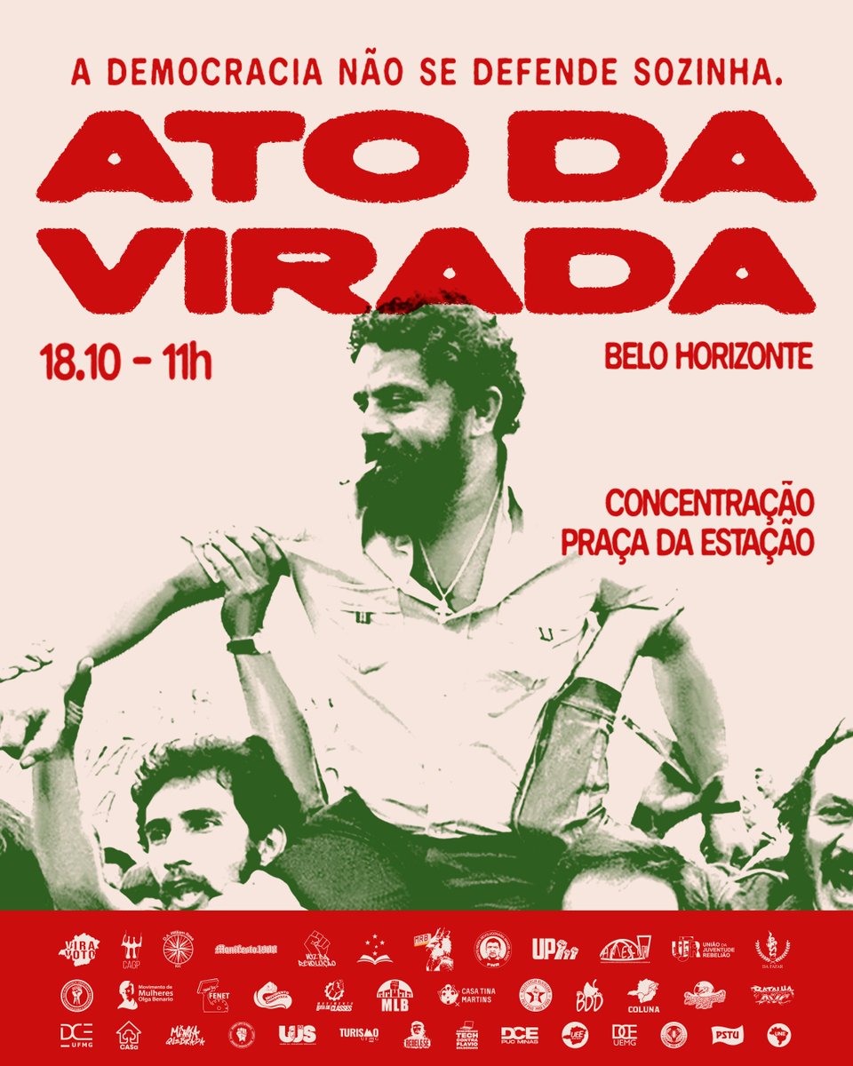 cruleitorestw's tweet photo. Cruleitores presente em mais um ato pela democracia ⭐

📍 Concentração: Praça da Estação
🗓 18/10 - 11:00 https://t.co/enoRzdxsCO