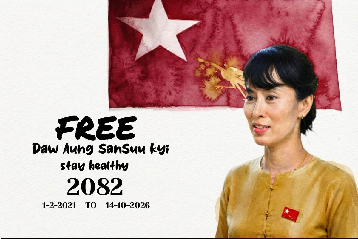 CDM_SayarAung's tweet photo. #2082Days FREE! Our Leader
#FreeAungSanSuuKyi
#WhereIsShe
#2026Oct14Coup
#WhatsHappeningInMyanmar https://t.co/usOzXy1BwM