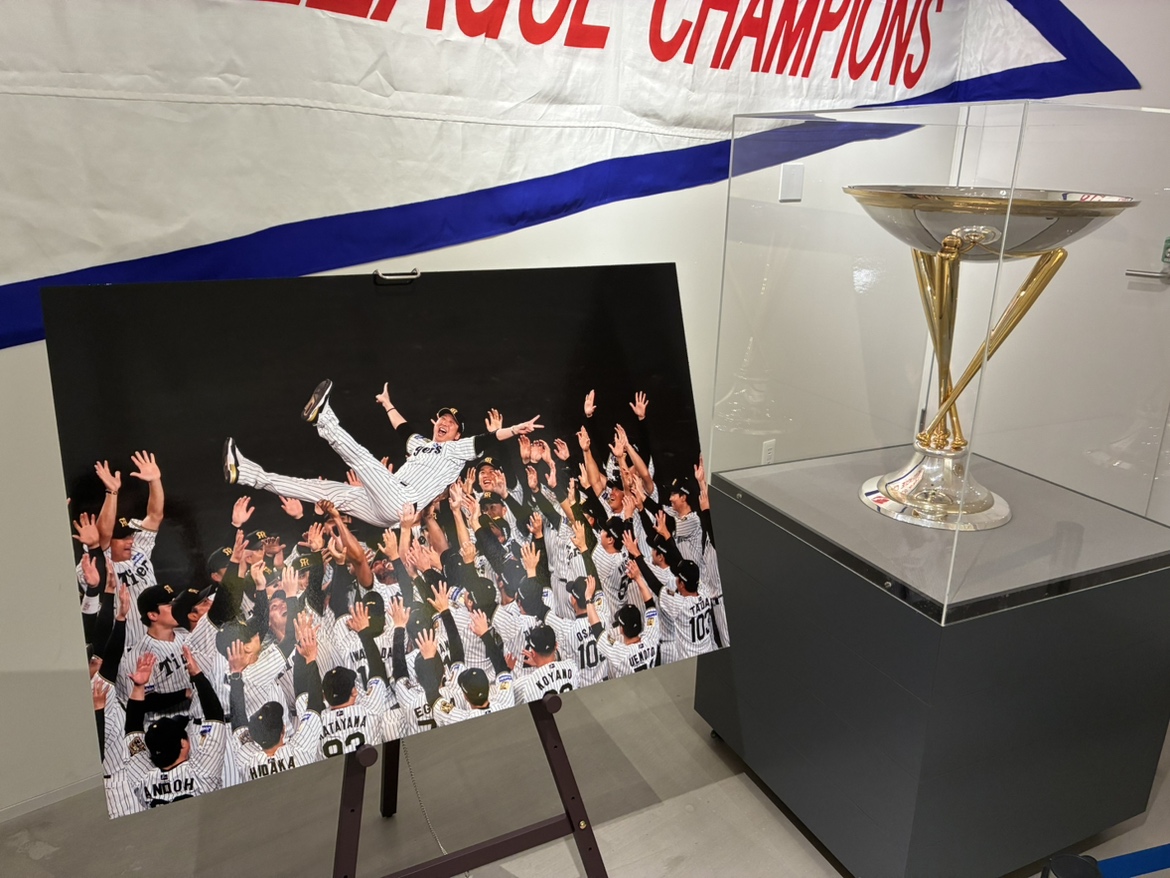 koshien_museum's tweet photo. ─━─━─━─━─━─━─━─━─━
🐯🎊阪神タイガース　優勝特別展🎊🐯
─━─━─━─━─━─━─━─━─━
胴上げの瞬間の写真パネルが、本日から仲間入り❣
選手たちの細かな表情にも注目👀✨

🔽詳しくはこちら
https://t.co/1nlUV9h1C1

#阪神タイガース #甲子園 #熱覇 #JERAクライマックスセ