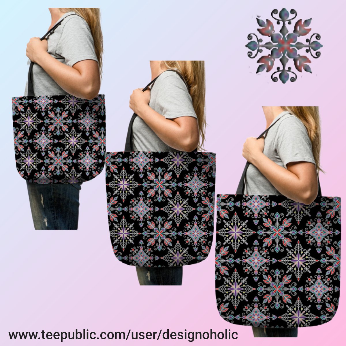 HumbleAttitude1's tweet photo. Snowflakes ❄️ pattern tote bag 
https://t.co/O97PjTXkRI
#teepublic @teepublic #totebag  #art #bag #tote #snowflakes https://t.co/kZrjoBlPbi