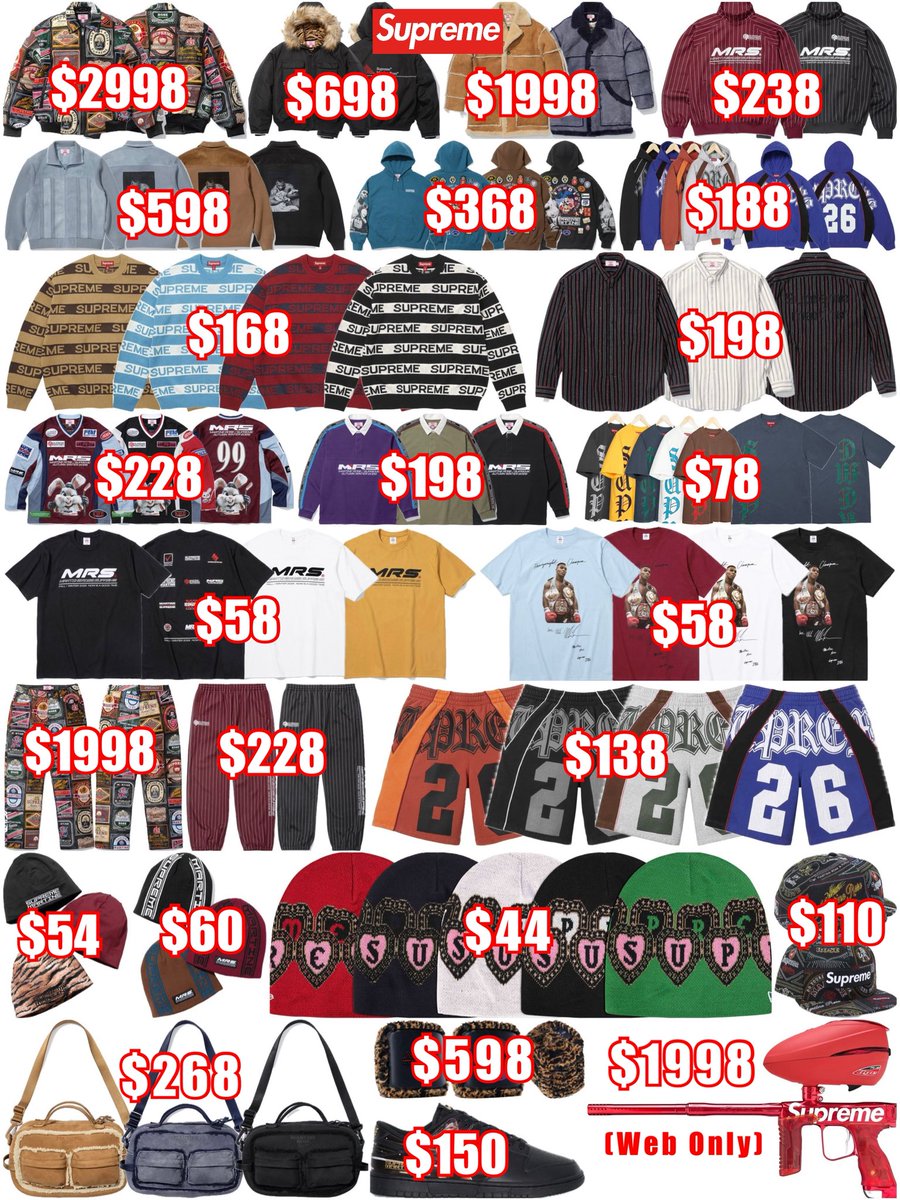 Supreme_plus's tweet photo. Supreme '26F/W Week9 シュプリーム        

※人気投票開催中    

マーティンローズの大型コレクションや、レギュラーアイテムなど注目多数  

はたして、今週の人気No.1はどれだ！  

人気ランキングはこちらでご覧いただけます↓
https://t.co/rwKaFUVtTb https://t.co/p9rVebdDEq