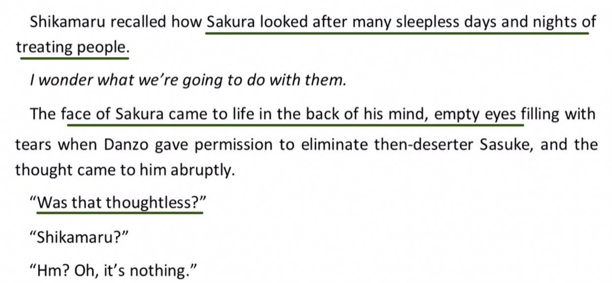 yurisasusaku's tweet photo. Nobody likes to talk about how cruel this was, even though Sai and Shikamaru regret treating Sakura that way. https://t.co/Z435ie2cUm