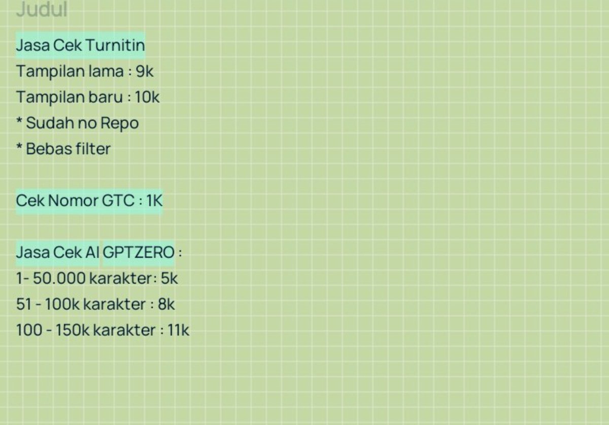 rangerstorme's tweet photo. hai aku open cek turnitin tampilan baru, cek ai, dan cek nomor gtc/getcontact, faast cek yup :3 #zonauang https://t.co/It39qnRsk4