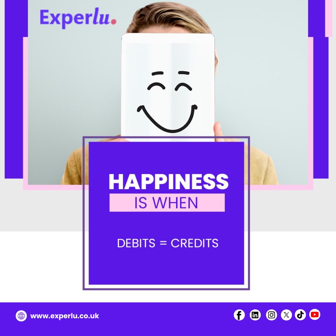 experlu's tweet photo. Happiness = Debits equal Credits ✅
Keep your books balanced with Experlu experts.

#AccountingHumour #DebitsAndCredits #Bookkeeping #AccountingLife #FinanceMadeSimple #BusinessFinance #Accountants https://t.co/XJBTbZCehU