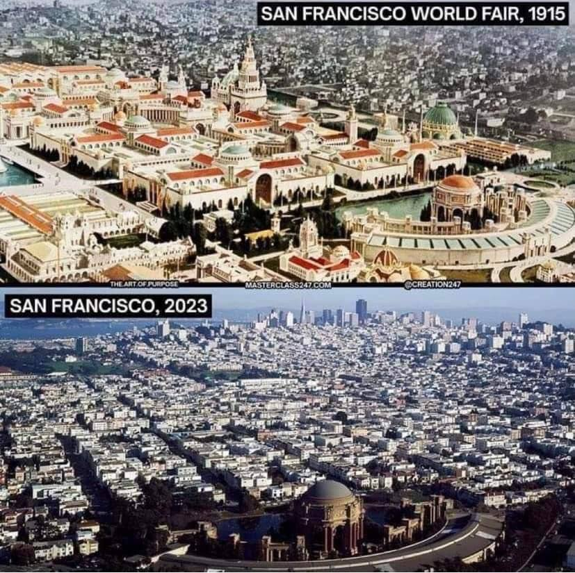 andreas_nigbur's tweet photo. 💥The Truth About the World's Fairs of the Old World

The size and scale of these supposedly "temporary" world's fairs were truly breathtaking!

The San Francisco World's Fair, for instance, spanned 636 hectares, featuring hundreds of buildings and 11 grand palaces—the centerpiece of which was the Tower of Jewels. Standing 132 meters tall, the Tower of Jewels was adorned with over 100,000 cut-glass ornaments.

Are we really expected to believe that this entire complex—situated on a 600-hectare waterfront site in the heart of the city—was built in just two years and then demolished after only six months?
