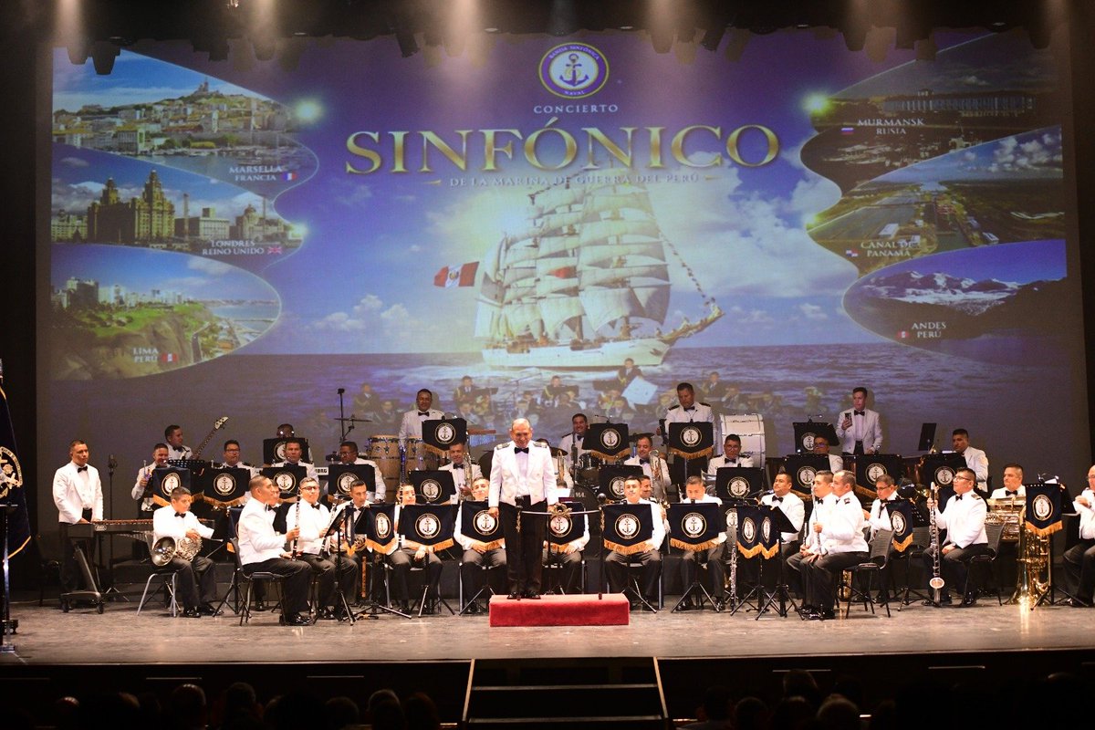 naval_peru's tweet photo. #MGPNoticias La @naval_peru del Perú presentó por primera vez un concierto de su Banda Sinfónica junto con la obra teatral naval “Peruanos de Angamos”, en una velada conmemorativa por el 205º aniversario de creación institucional y el 147º aniversario del Combate Naval de Angamos https://t.co/7ciVn1Uf11