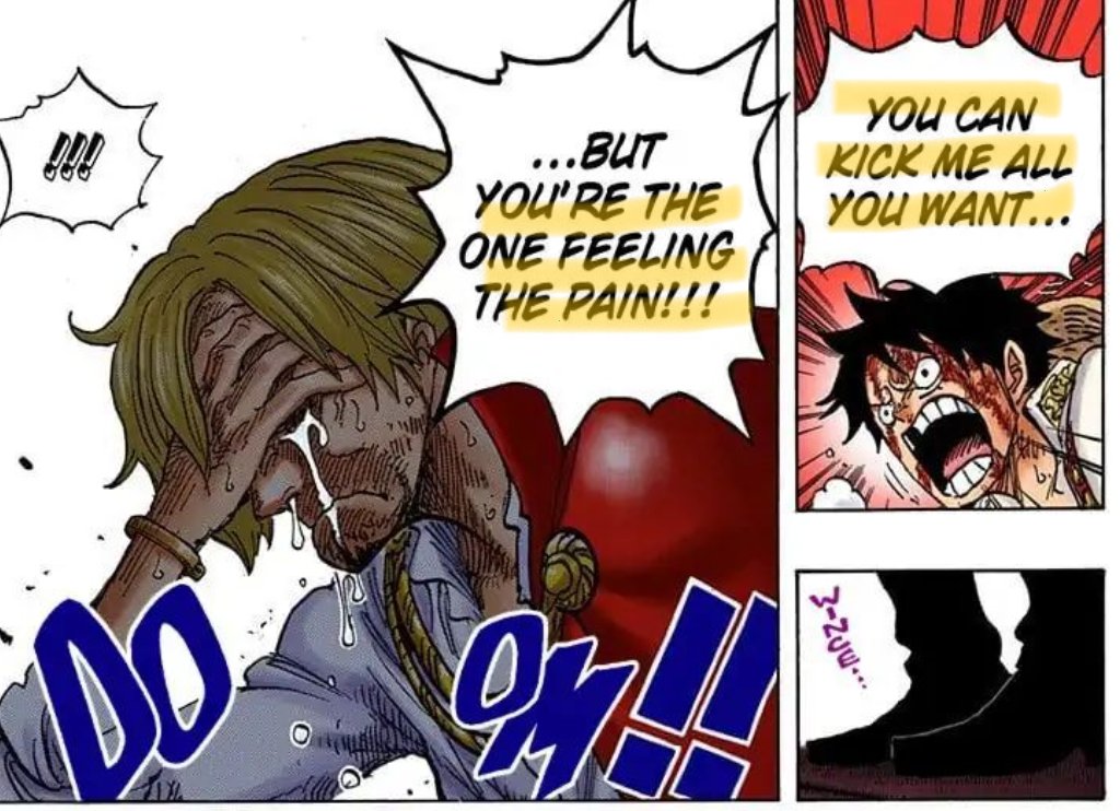Dimien512's tweet photo. #ONEPIECE1196 
Why is Ivankov the person Sanji fears the most?

Because Iva is the only one who truly understands Sanji’s inner weakness and proactively points it out—and he does so not as a crewmate or partner.

In reality, many people understand that Sanji doesn’t love himself. Take Luffy: during Whole Cake Island, no matter how hard Sanji kicked him, Luffy never fought back, because he knew Sanji was the one in greater pain. 

There’s also Robin, who acts like an older sister, accepting and supporting him, happy simply because Sanji needs help.