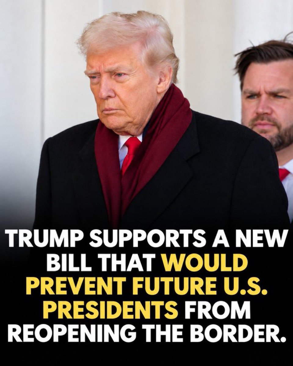 EXMChqt's tweet photo. 🇺🇸 POLL: Should Congress pass a law preventing future presidents from reopening the U.S. border? 🤔

👍 A. Yes, strengthen border security.
👎 B. No, future presidents should retain flexibility.

💬 What’s your take? 🇺🇸 https://t.co/82OL1N1qL3