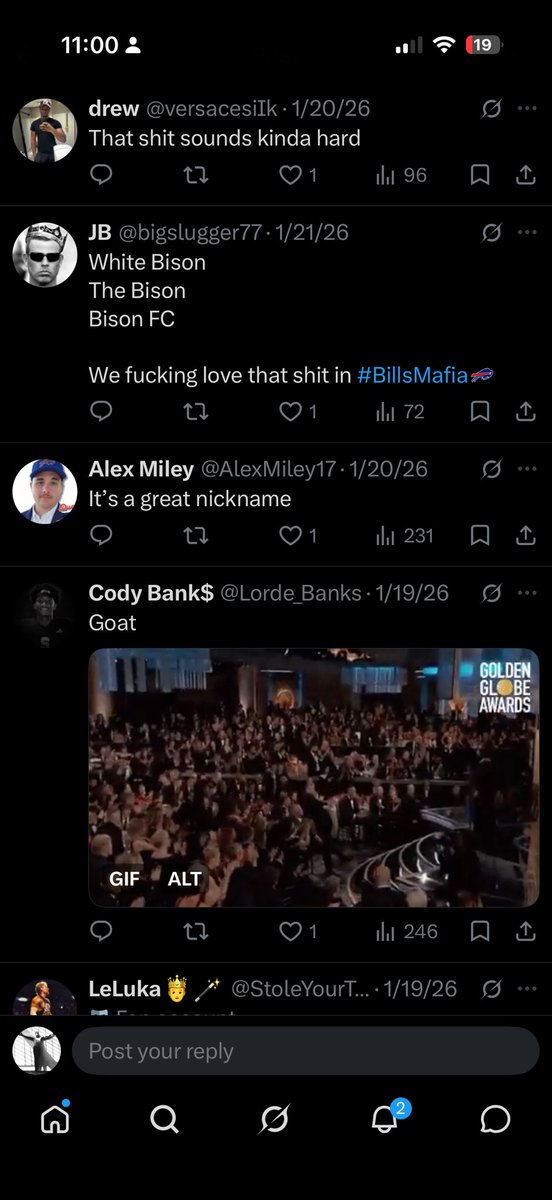 Cromwellgrove's tweet photo. @nickbitt29 @thechukkkk @ClayTravis Your fanbase literally loves that name. https://t.co/XaBAs3pmCx
