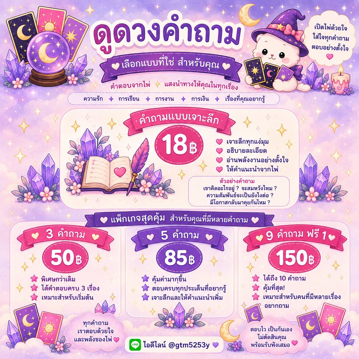 dooduangM's tweet photo. 🌙 ดูดวงกับมูนมูน 🐰
เริ่มต้นเพียง 18฿ ✨
ถามได้ทุกเรื่องที่ค้างคาใจ
ตอบตรงตามหน้าไพ่ คิวว่างนะคะ 💜
#ดูดวง #ดูดวงความรัก 4 https://t.co/sIzksjaW2U