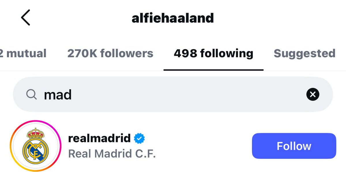 ebhaajb's tweet photo. Not sure about this but yeah erling father did follow rma on his ig, (and jude) and he also followed accounts about learning Spanish?? 🤔 is there any correlation at all ….🤨 https://t.co/2soNHwzVxz