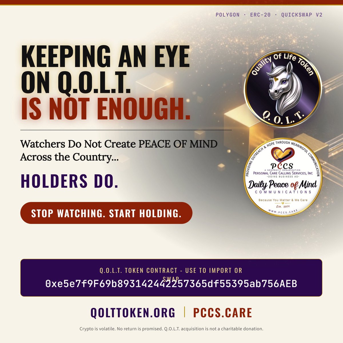 Big_KhaLid07's tweet photo. @Crypto_Meastro1 Peace of mind for isolated seniors, veterans &amp; disabled adults does not come from watching. It comes from holders.

PCCS has done this work since 2014. Stop watching. Start holding.

CA: 0xe5e7f9F69b893142442257365df55395ab756AEB
https://t.co/o2by87HRtr / https://t.co/VxL7y62HcL https://t.co/aK4BfecUXX