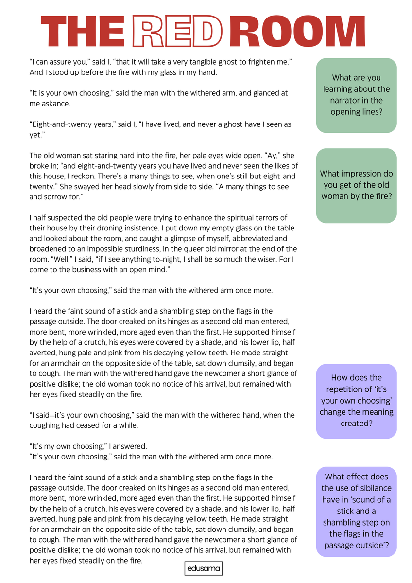 mrs_chudasama's tweet photo. Need a filler for the end of term? Click. Download. Print!

🟥The Red Room, H. G. Wells🟥https://t.co/a4vgkQqHCv 

😱Comp Qs alongisde text
😱Contextual tasks
😱Lang &amp; Structure
😱#Creative activities
😱SO MUCH MORE!

#GetSpooky #TeamEnglish #English #KS3 #HGWells #ReadingMatters https://t.co/wohpawsZfN