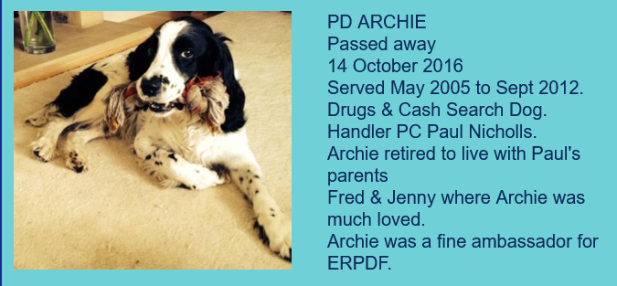 ERPDF's tweet photo. Today we remember
Essex Police Dog ARCHIE
He passed away 14 Oct 2016
Always remembered with Pride &amp; Love
https://t.co/yybpwU8oiF https://t.co/x3G7ZAmhk0