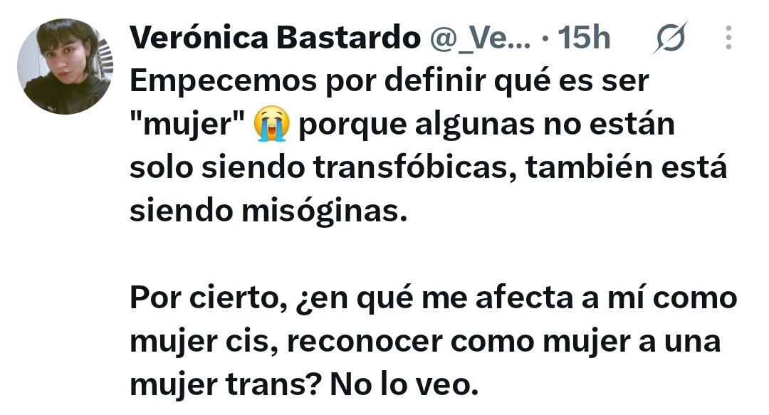 FeministasTen's tweet photo. 🧵 VERÓNICA, VAMOS A HABLAR DE MISOGINIA.

1/7
@_Verolerolero , empecemos por algo elemental: que a ti no te afecte personalmente una cuestión no significa que carezca de consecuencias para las demás mujeres.

👇❌️❌️ https://t.co/uC7D1yYlMu