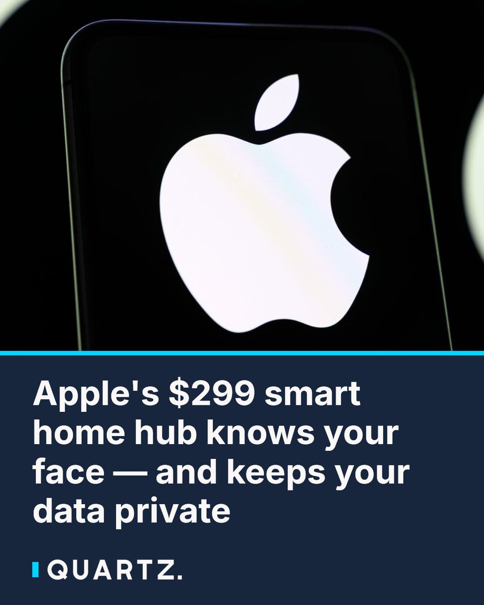 qz's tweet photo. Apple's $299 smart home hub knows your face — and keeps your data private: Apple is finally entering the smart home display market with HomeView, a Siri-powered hub that personalizes its interface by recognizing individual family members. It's a… dlvr.it/TVvgYQ #Apple #HomeView https://t.co/wl2VS4C8ZU