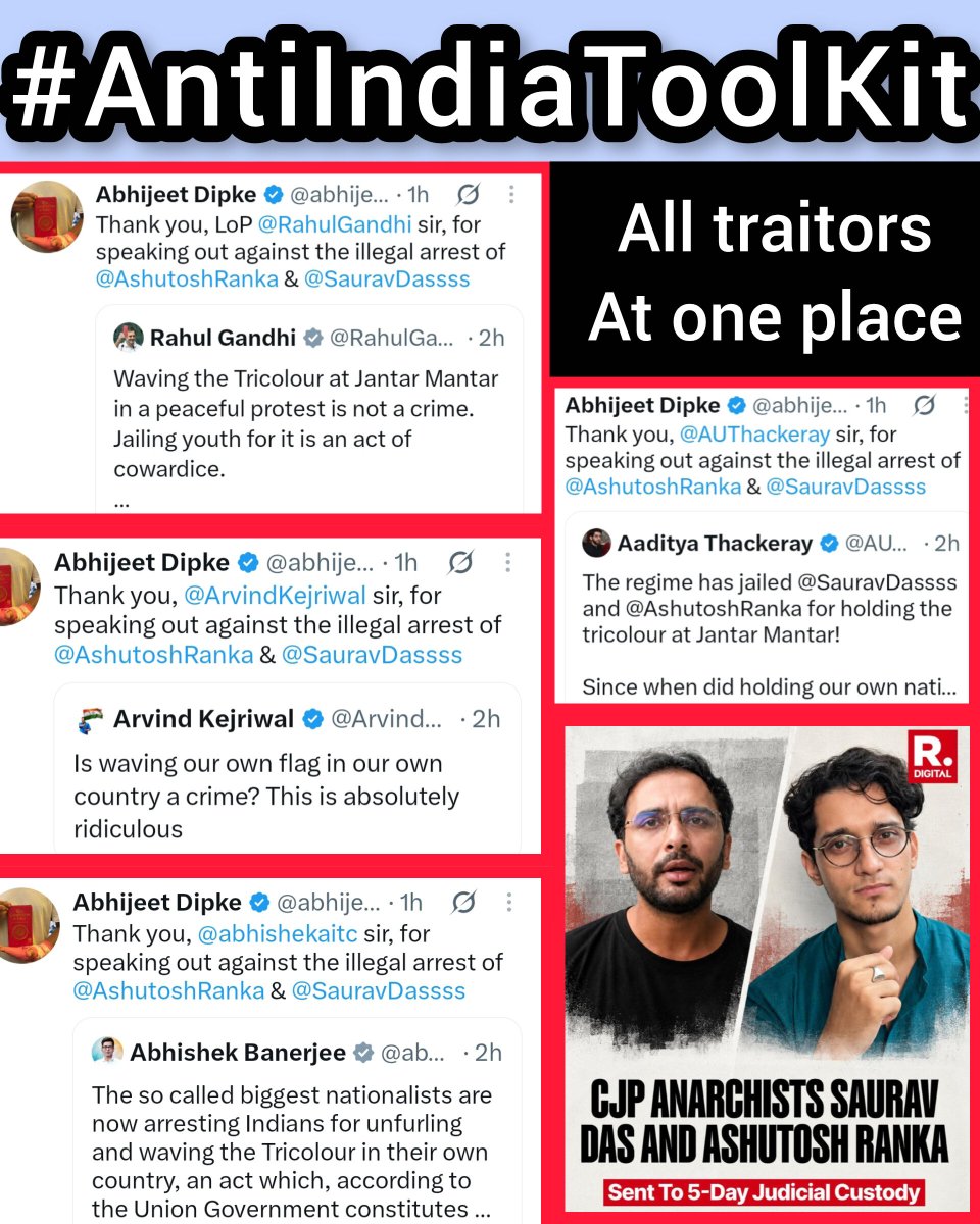 ShailendraTBJP's tweet photo. @DelhiPolice Arrested CJP’s Saurav Das &amp; Ashutosh Ranka sent to 5 days JUDICIAL CUSTODY for trespassing at Jantar Mantar and violating prohibitory orders, BREACHED 1-year Peace Bond they previously signed.

@abhijeet_dipke &amp; #AntiindiaToolKit Gang spreading false narrative 👇 https://t.co/i2tcoPbPHW
