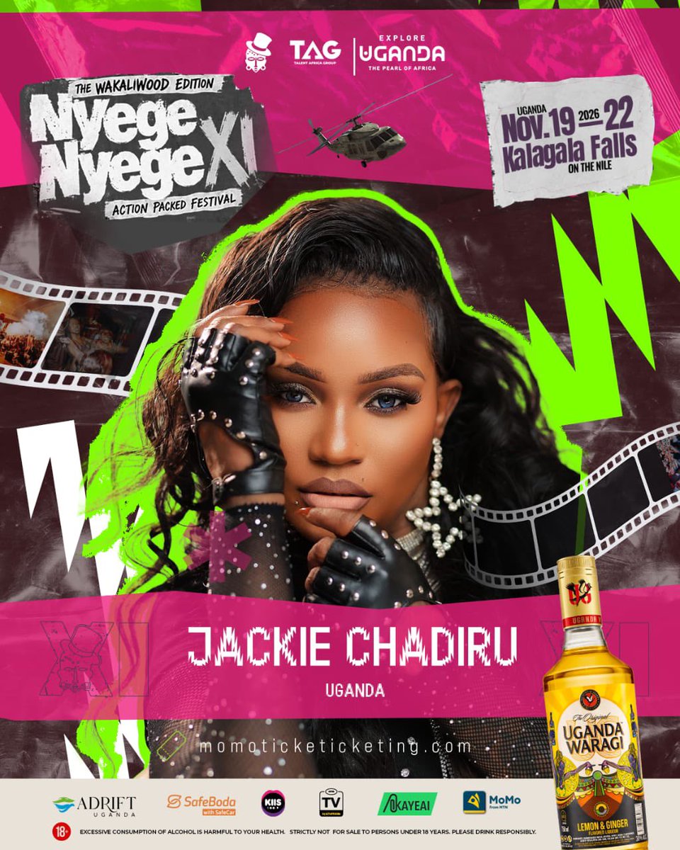 Cutiecharly's tweet photo. Hey good people 
The #NyegeNyege2026 second lineup is out and the world is excited 🥳🥳 @sheilasalta @Marouganda @JackieChandiru @a_ka_dope 
This edition is happening in 
Kalagala Falls  from 19–22 November 2026
#TagEvents https://t.co/giqgakuRVJ