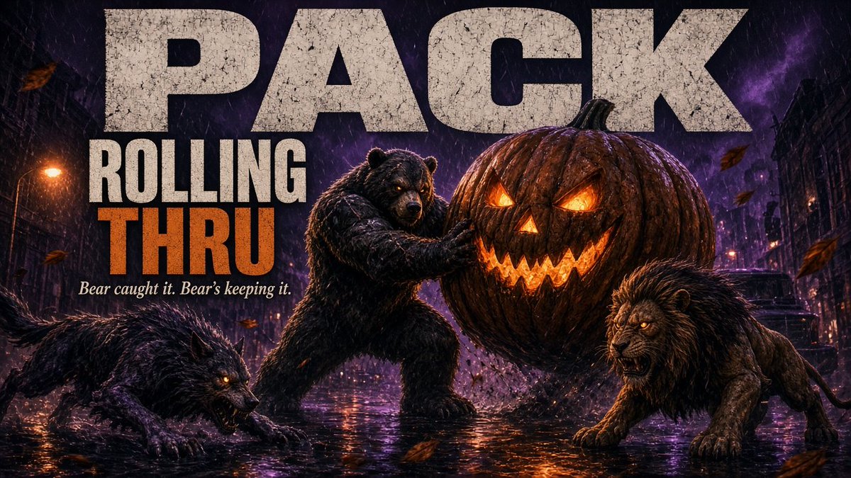 Baptomocoin_'s tweet photo. Runaway pumpkin 🐺🐻🦁
Wind took the giant pumpkin.
Wolf dove. Lion swerved.
Bear caught it. Bear's keeping it.
#memecoin #crypto https://t.co/xvnNFR88a3