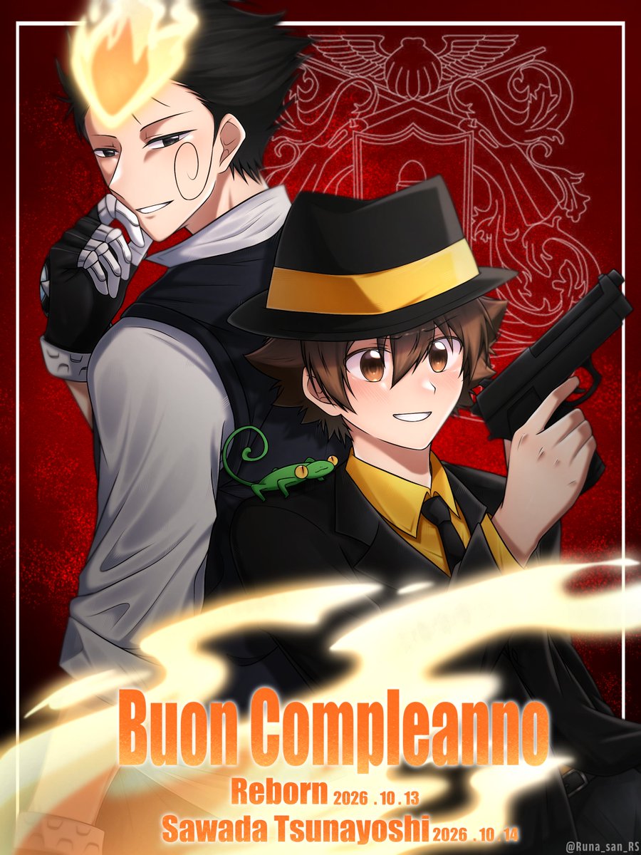 Runa_san_RS's tweet photo. 💛🎉!!Buon Compleanno!!🎉🧡

(🔫🔄🔥)

#沢田綱吉誕生祭2026
#沢田綱吉生誕祭2026
#リボーン誕生祭2026
#リボーン生誕祭2026
#Reborn #KHR #KatekyoHitmanReborn
#家庭教師ヒットマンREBORN https://t.co/FmWFwH2NpL