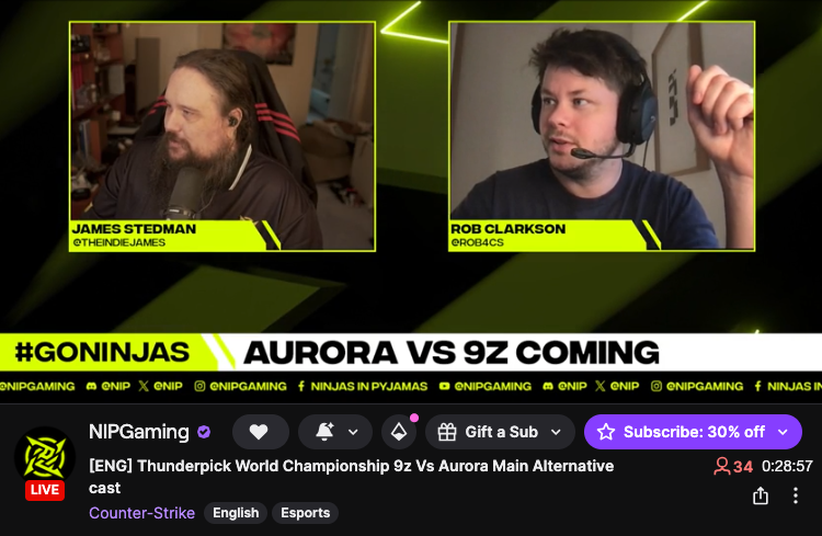 NIPCS's tweet photo. We're live early with Aurora vs 9Z! https://t.co/OXjTz5Y8y6