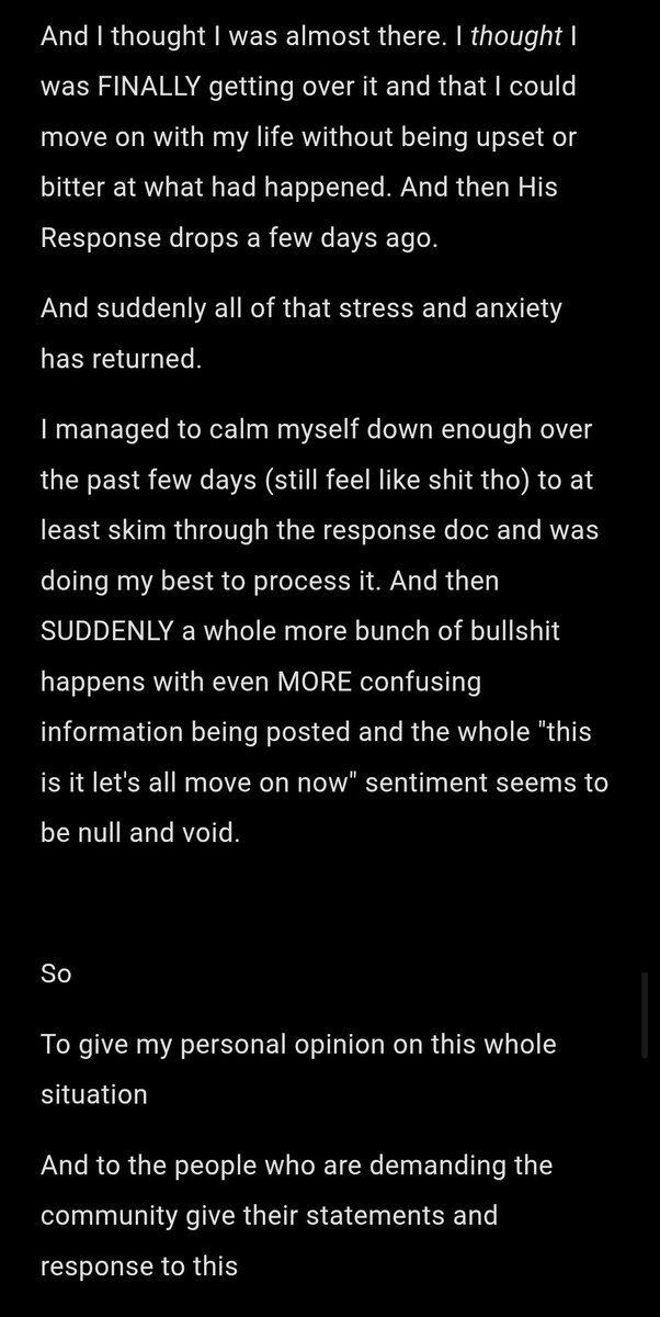 oceanius7871's tweet photo. Wasn't planning on making a public statement abt this bc I didn't feel like I had a place to Say anything about but then I realised there Is something I'd like to give my opinion on

Feel free to agree or disagree, I'm not saying anything more after this no matter what happens https://t.co/pbgDOUMzsl