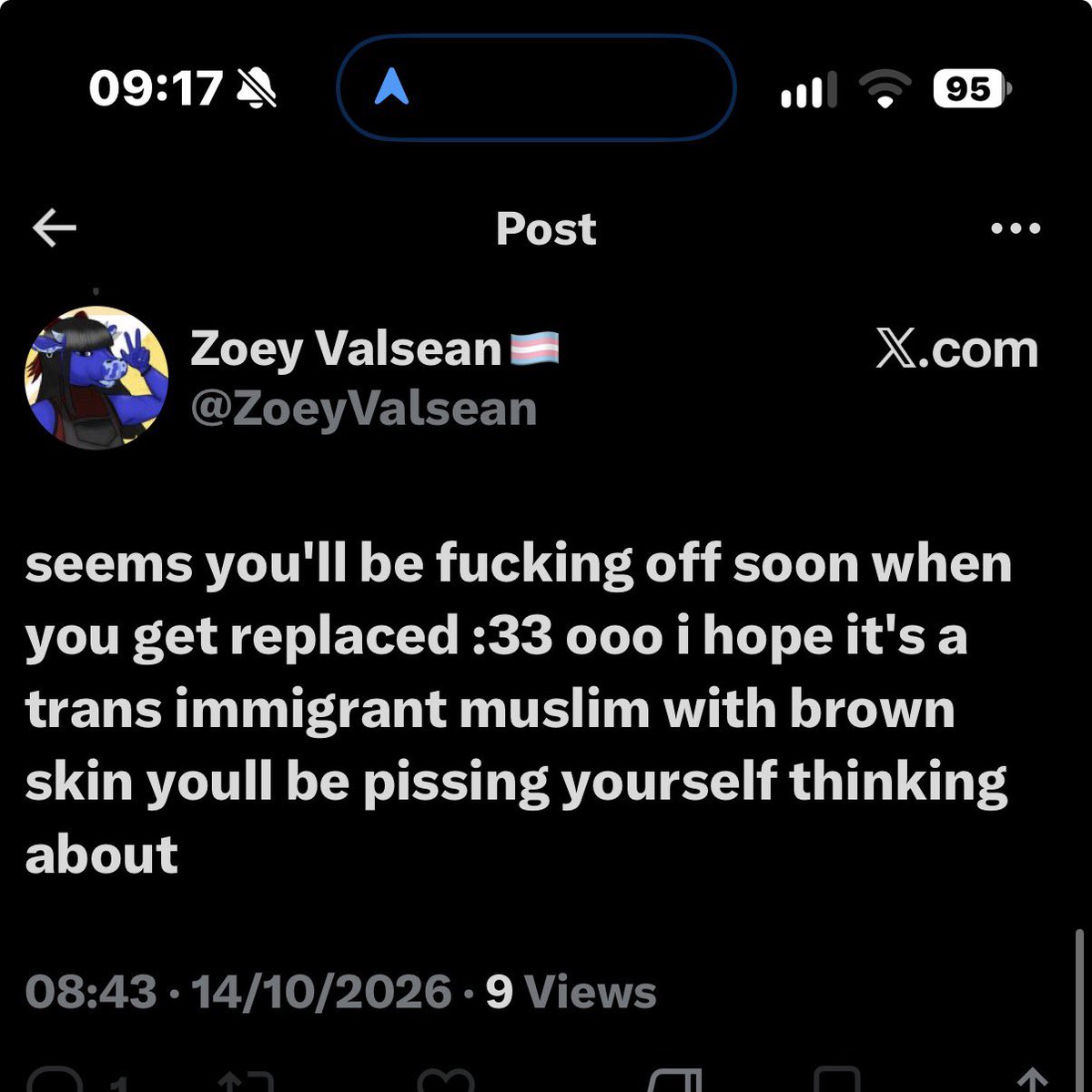 PP14mf's tweet photo. Image being this fucking retarded , in their fantasy world they believe Muslims would allow a trans in their community. @ZoeyValsean moron. https://t.co/TumHzrQ1SH