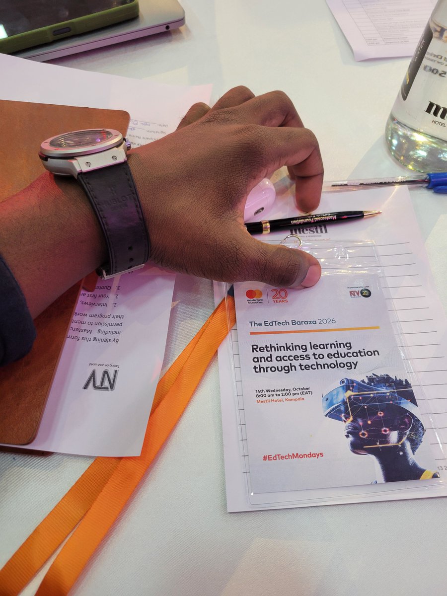 arndmawa's tweet photo. Thrilled to be at The EdTech Baraza 2026 at Mestil Hotel, Kampala today! 
​Looking forward to insightful conversations on "Rethinking learning and access to education through technology" with fellow innovators and educators. Let’s dive in! 
@ntvuganda @MastercardFdn @Mizzflav  @shawnkimuli #EducationTechnology #FutureOfLearning #EdTech