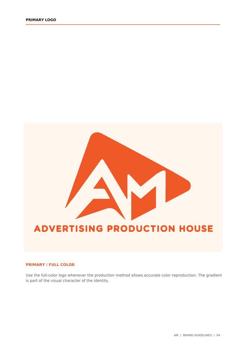 saratarek585's tweet photo. AM Advertising Production House – Brand Identity Guidelines.
#BrandingDesign #LogoDesign #Typography #PosterDesign #PackagingDesign #EditorialDesign #UIUXDesign #Illustration #MotionDesign #DesignTok #CreativeTok #DesignInspo #DesignProcess #BehindTheDesign https://t.co/wvRxWLvP78