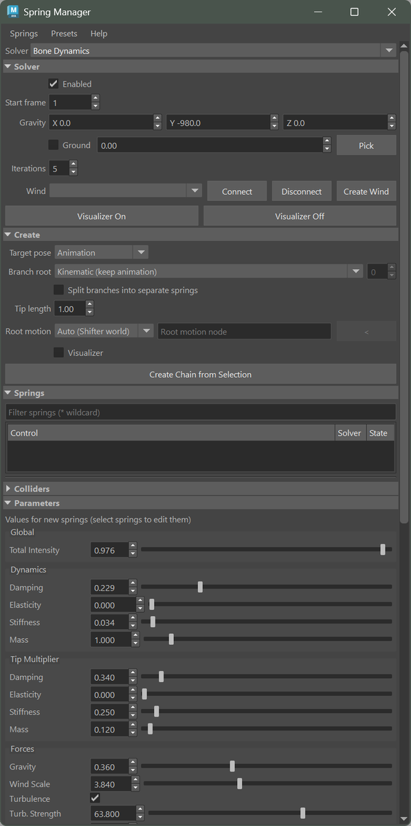 mGear_Framework's tweet photo. Spring Manager 2.0:  now supports @akasaki1211  Bone Dynamics Node♥️♥️
you need to install the node .mll from https://t.co/pZA8IUhvrE https://t.co/f0zEYRgHxt