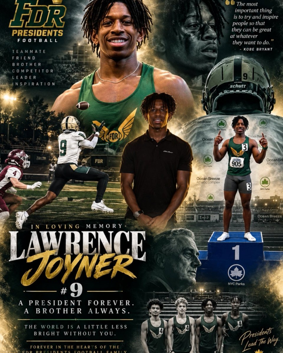 CoachKenBarger's tweet photo. 💚💛 Some young men leave a lasting mark on your life. Lawrence Joyner was one of them.
We watched him grow, celebrated his accomplishments, and were proud to call him one of our own.
Our hearts are broken. The world is a little less bright without you, Lawrence.
Forever our #9 https://t.co/BoJbIIk3ov