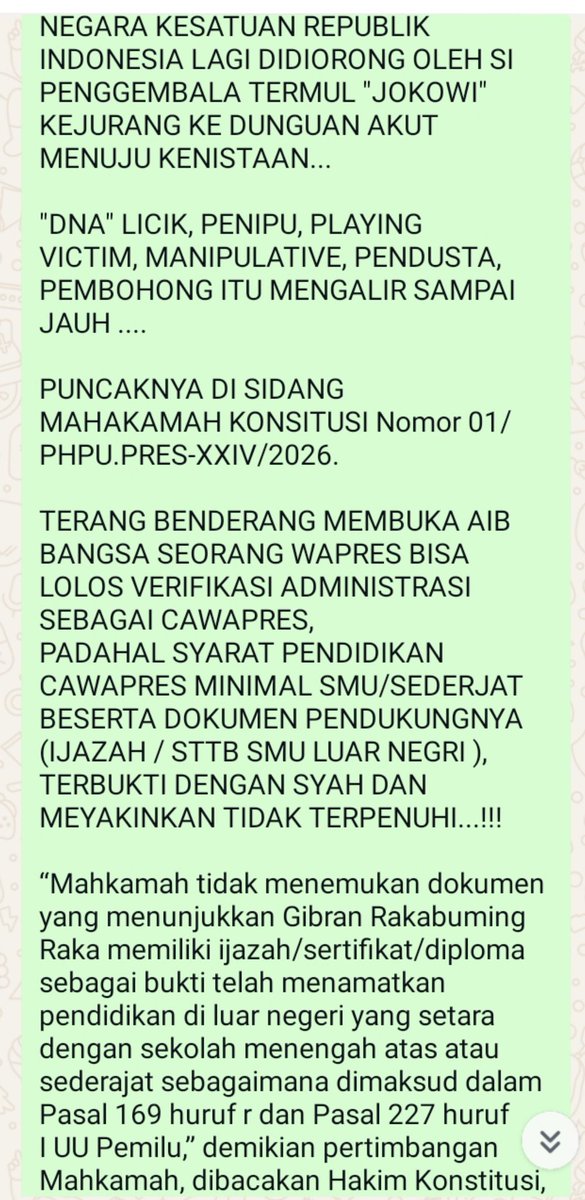 awiyanto65's tweet photo. Wkwkwk gelar "bachelor"nya aj ga guna jika gibran mau daftar PNS DI Singapura tempat dia kuliah, APALAGI lurah,camat, walikota, gubernur
Di RI JADI WAPRES !

Pantas aja ditanya wartawan selalu tidak nyambung jawabannnya...🤭✍️🏽

@prabowo cc @DPR_RI @_bemsi
#adilijokowi 
#gibranout https://t.co/gnxUZFnFna
