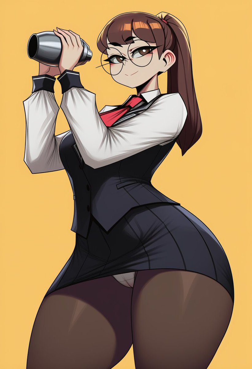 RoseInAFlask31's tweet photo. T-the bartender's skirt is riding a little..! O-oh my goodness..!!! https://t.co/6y5tdmKp8M