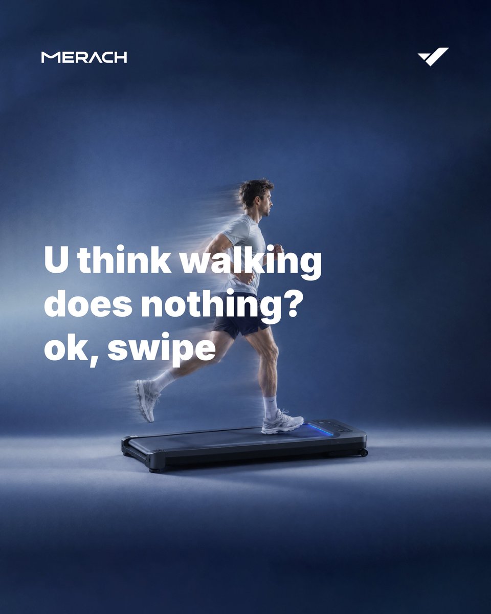 Merachfit's tweet photo. Ever thought walking isn't even a real workout? 🤔 Swipe. The W60 might just change your mind.👉

 One Machine. Built to Last. 💪
 #Merach #UltraWalkW60 #WalkingPad #HomeFitness #IndoorWorkout #InclineWalking #FitnessMotivation #HomeGym #merachW60 https://t.co/LVtGwuKLHL