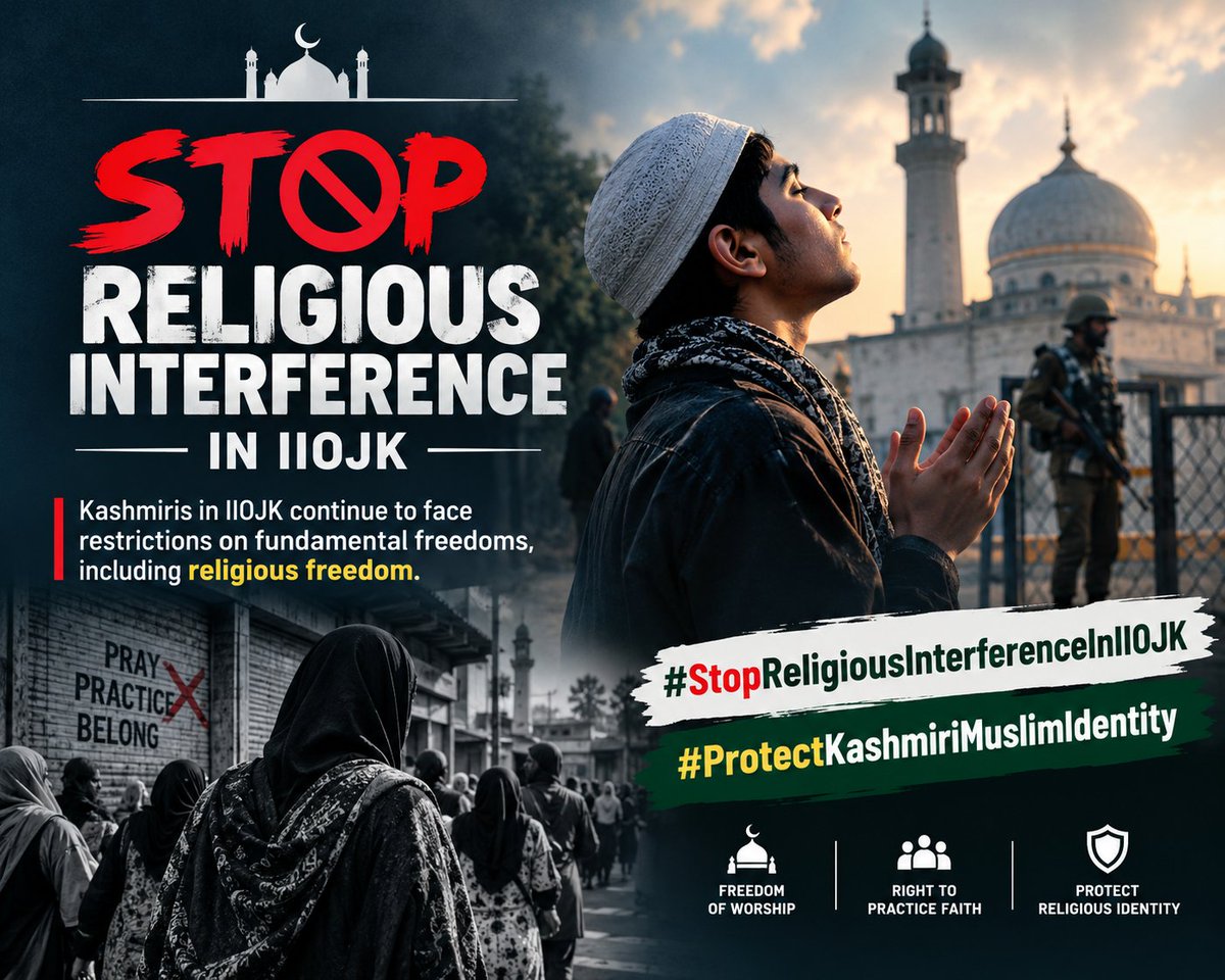 kmskashmirnews's tweet photo. #StopReligiousInterferenceInIIOJK
#ProtectKashmiriMuslimIdentity
#ProtectReligiousFreedom
#FridaySermons
#Kashmir
#IIOJK
#KashmiriMuslims
#ReligiousRights
#FreedomOfReligion
#StopReligiousInterference
#ProtectIslamicIdentity
#RightToReligiousFreedom
#KashmirUnderOccupation https://t.co/HDLF1AL0lA