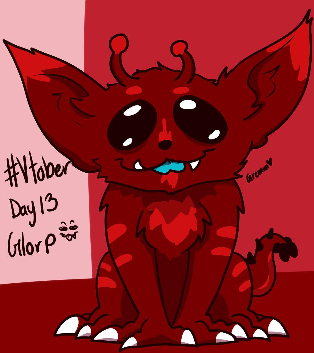 gremmllinn's tweet photo. Day 13 ~ GLORP #vtober https://t.co/LqOt8o2cop