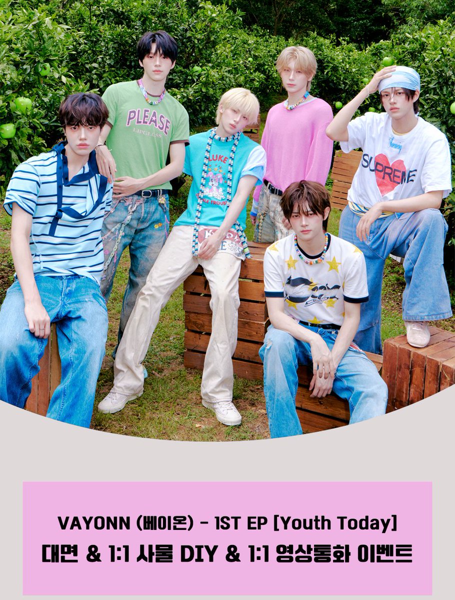 cardiverse_now's tweet photo. [📢] 대면 & 1:1 사물 DIY & 1:1 영상통화 팬사인회
💿#VAYONN (#베이온) - 1ST EP [Youth Today]

💚응모 기간 : ~ 10/17 (토) 23:59 (KST)

🗓️일시 : 11/5 (목)

🎁응모자 전원 특전 : 단독 셀카 포토카드 6종 중 1종 랜덤 증정
🍀1부 당첨자 추첨 특전 : 6:1 단체 와이드 폴라로이드 촬영 (3명)
💝2부 당첨자 전원 특전 : 응모 멤버와 1:1로 사물 꾸미기 및 사인
💫3부 당첨자 추첨 특전 : 스페셜 영상통화 4분 + 지정포즈 사인 폴라로이드 1매 (멤버별 1명) 

🔗1부 대면 : https://t.co/lENv2X6zg2
🔗2부 1:1 사물 DIY : https://t.co/Qy0lhkW2lB
🔗3부 1:1 영상통화 : https://t.co/UyoBsQBLJt

📌 사인회 공지 : https://t.co/UNbqtoUyzp
