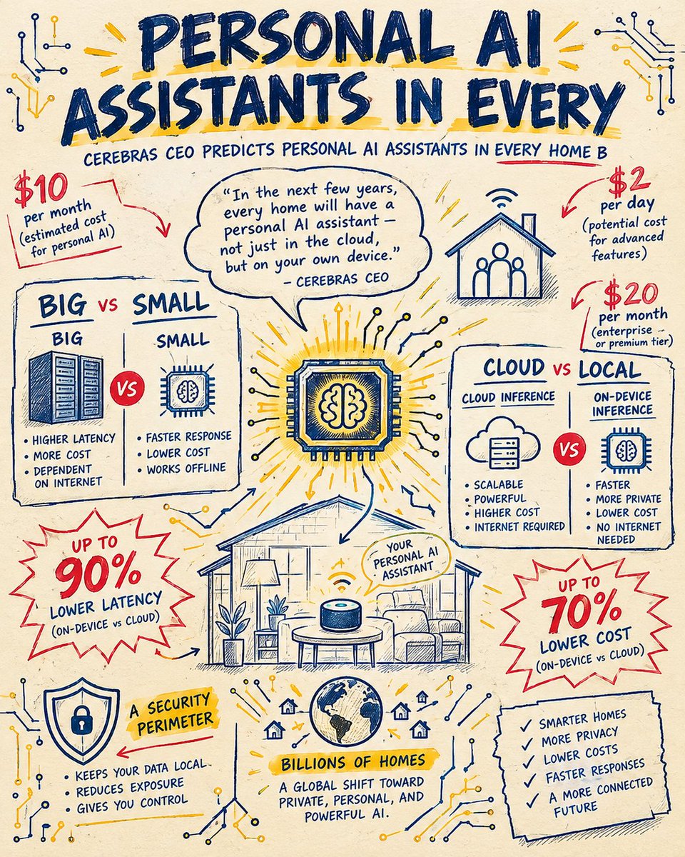 hostmopcom's tweet photo. Nvidia rival Cerebras: every home gets a personal AI assistant by 2027 — with credit card access. $10B infrastructure shift ahead.

Full analysis: https://t.co/FIdNBetNB9 https://t.co/z5Ngmq2viL