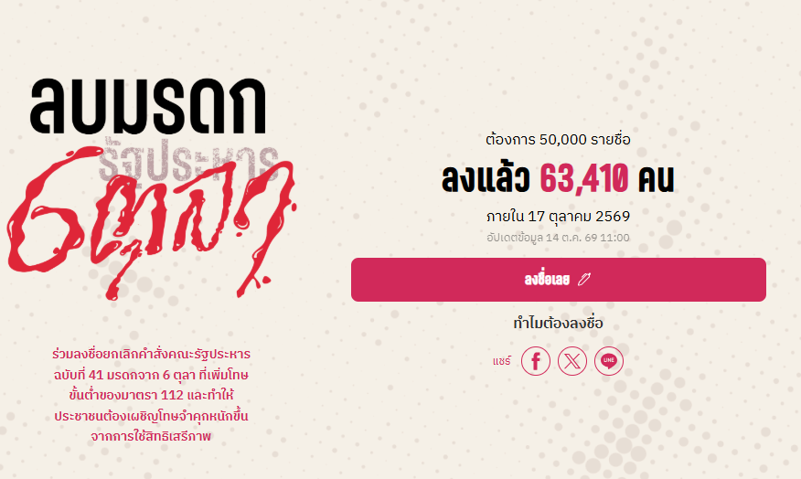 piyarak_s's tweet photo. วันนี้ 14 ตุลา ครบรอบเหตุการณ์  14 ตุลา 2516 รัฐบาลถนอม กิตติขจรสั่งปราบปรามประชาชน  หลังเหตุ 14 ตุลา ถนอมลาออกและออกนอกประเทศ ก่อนกลับไทยในฐานะสามเณรเพื่อขอบวชที่วัดบวรฯ ปี 2519 เป็นชนวนเหตุ 6 ตุลา

ยังลงชื่อ #ลบมรดกรัฐประหาร6ตุลา ได้ถึงวันที่ 17 ตุลานี้
https://t.co/1C8GocUrlP https://t.co/zbcRXLIFPd