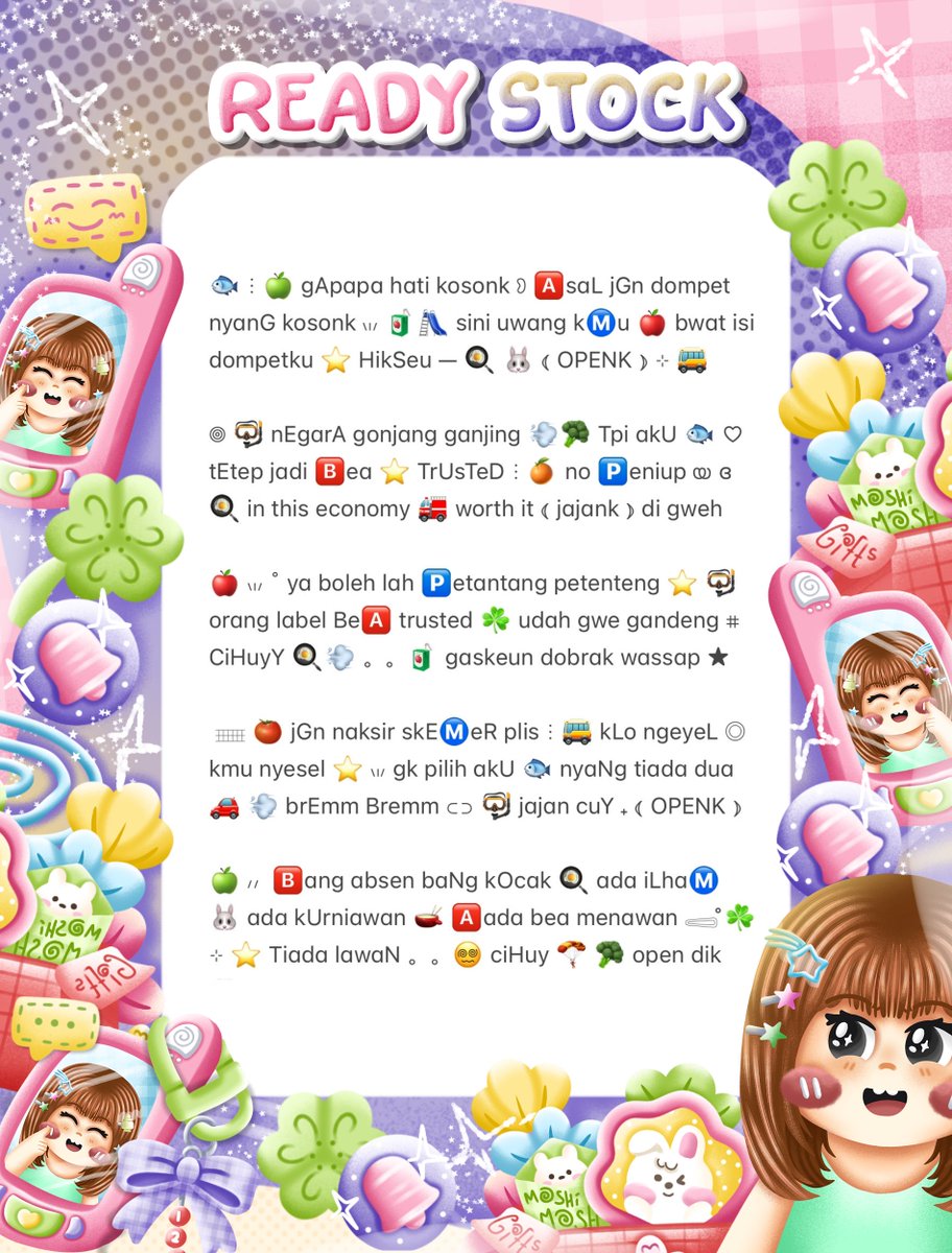 charmouraa's tweet photo. ◎ ꔛ ˚ help repost? thank you 🚌🌀

🚒 gusyyy aku bawa 🧃 10 wording biography ៸៸ 🍳 𓊔 ⭐ price only @ 3.500 𖠗 ⁺ 💨🍔 bisa kamu jemput by dm atau wassap 🥬  ーこらいと。。
#bealanja https://t.co/xxjzUJua3D