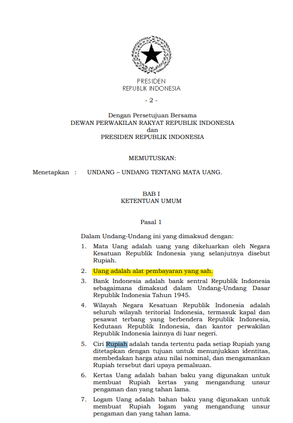MenteriPekerja's tweet photo. Jadi kalo menurut UU 7 tahun 2011  Uang itu adalah alat pembayaran yang sah.

Kalo definisi uang menurut kalian apa? https://t.co/GTUSEY16bh
