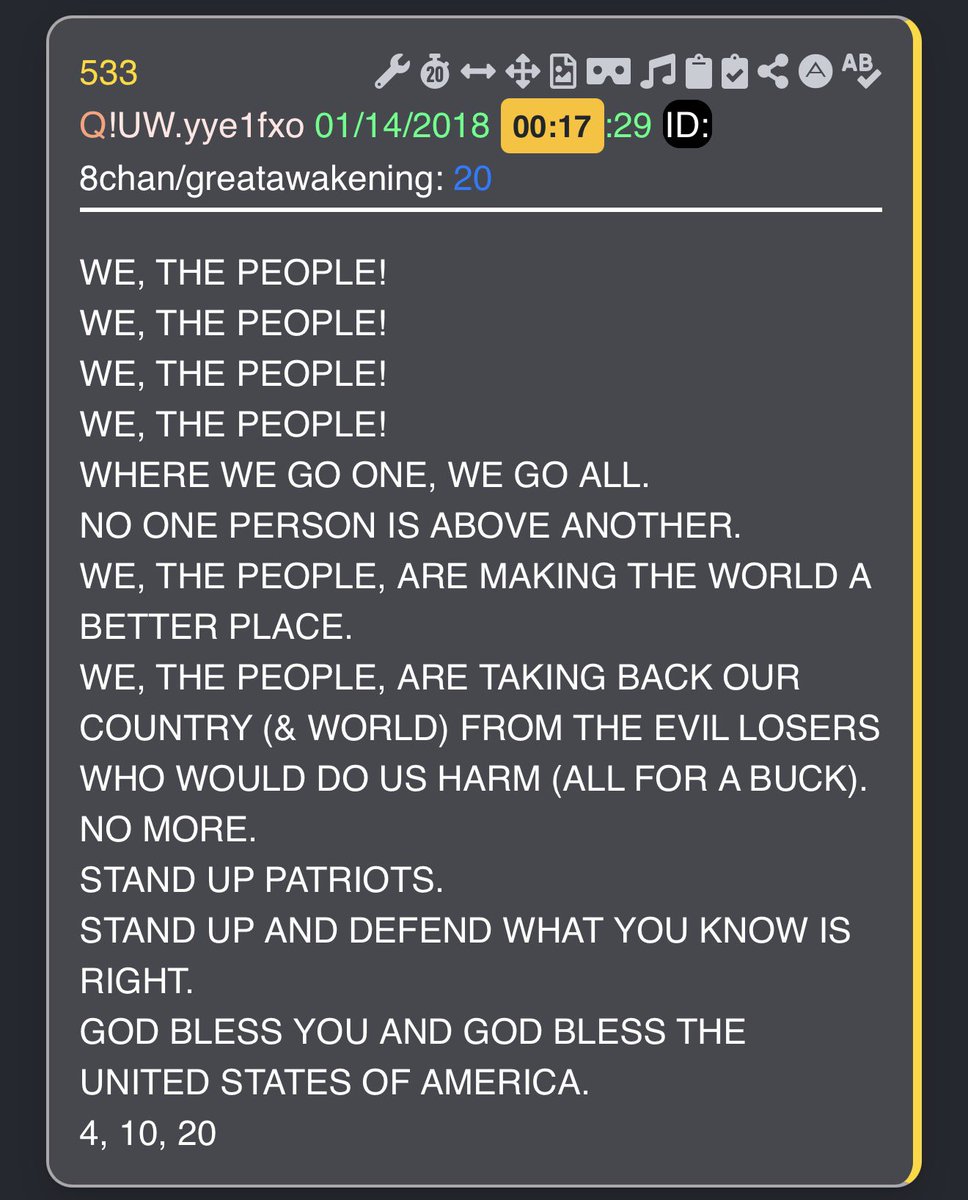 justicecometh1's tweet photo. Dan coming in with a 00:17 est timestamp mil timestamp 

Timestamp to post 533 👇🏻

4,10,20 

DJT https://t.co/cJdvzdHEdn