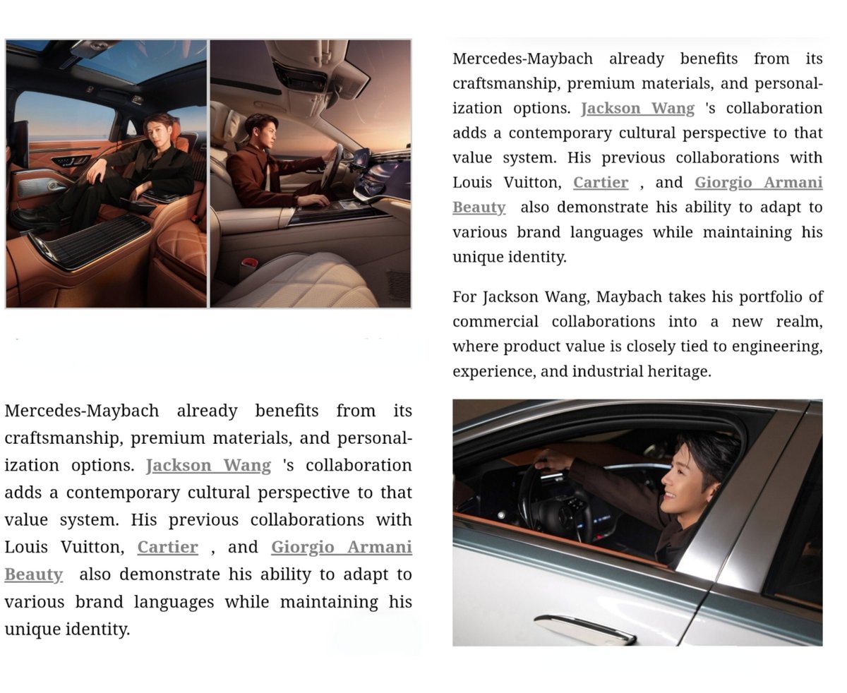 gi7777's tweet photo. In luxury, value is about an aesthetic world, not just a status symbol.
Mercedes-Maybach pairs elite engineering with heritage—and now, a fresh cultural perspective through #JacksonWang . 
True luxury is creative freedom.
#JacksonWangMaybachGlobalBrandAmbassador #MercedesMaybach https://t.co/zUmaZOMGjE