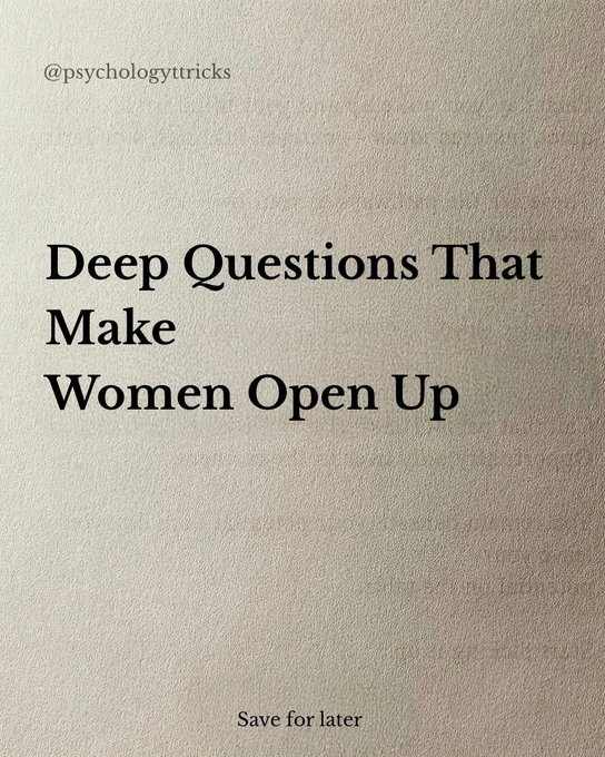 LumaAIX's tweet photo. Deep Questions That Make Women Open Up

-Thread- https://t.co/OhgS2DGvCU