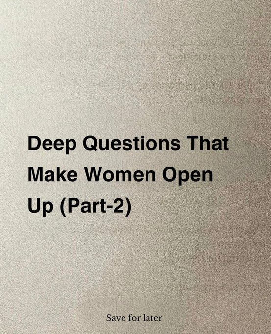 LumaAIX's tweet photo. Deep Questions That Make Women Open Up 

- THREAD 🧵- https://t.co/yrasSmKFG7