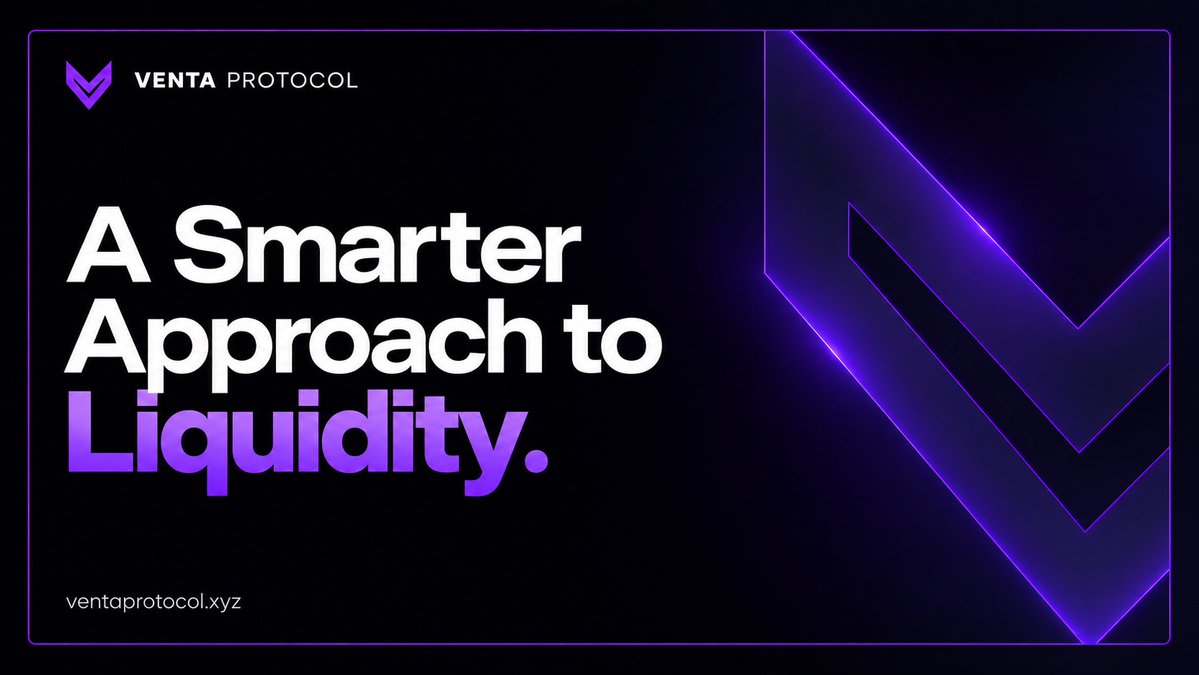 ventaprotocol's tweet photo. Liquidity deserves more than a one size fits all approach.

Venta Protocol is building toward a more strategic, adaptive way to think about liquidity management.

One vision. Multiple strategies. A new approach to DeFi.

https://t.co/0U1lWC0yPw

#VentaProtocol #DeFi #Liquidity #RobinhoodChain