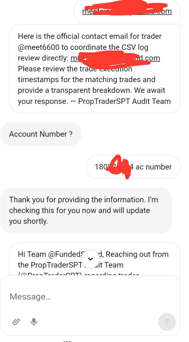 proptraderSPT's tweet photo. 🚨🕵️ proptraderSPT Stand with you!🚨🕵️

• We are forwarding to higher authority from funded squad

• Trader is a @meet6600 

• @Nick_FSquad and @fundedsquad 

Repost and follow more expose !🕵️ https://t.co/s7xdFmQEP8